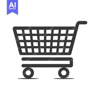 Popular premium asset: Black and White Silhouette of a Shopping Cart