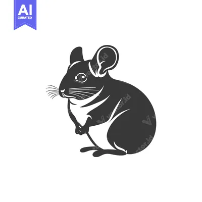 Popular premium asset: Black and White Silhouette of a Sitting Chinchilla