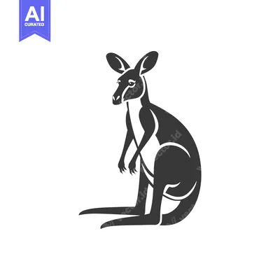 Popular premium asset: Black and White Silhouette of a Sitting Kangaroo