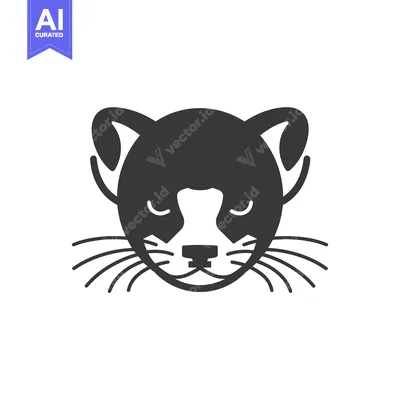 Premium design asset: Black and White Silhouette of a Sleeping Cat's Face