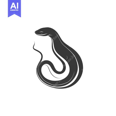 Aset premium populer: Black and White Silhouette of a Snake Coiled in a Circle