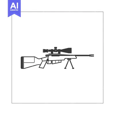 Black and White Silhouette of a Sniper Rifle