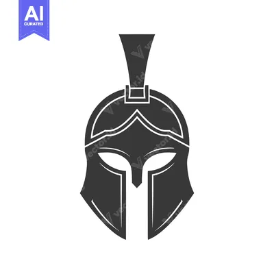 Popular premium asset: Black and White Silhouette of a Spartan Helmet