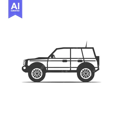 Aset premium populer: Black and White Silhouette of a Sport Utility Vehicle