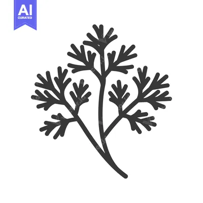Popular premium asset: Black and White Silhouette of a Sprig of Parsley