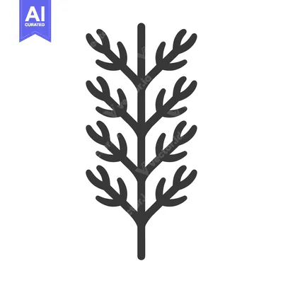 Aset desain premium: Black and white silhouette of a stylized tree branch