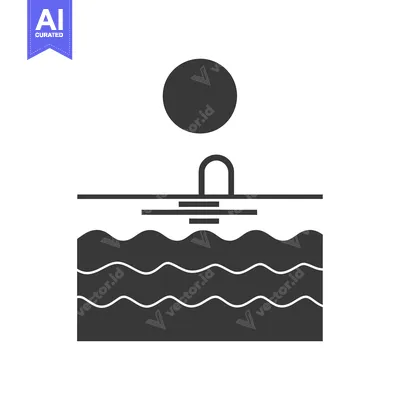 Aset premium populer: Black and White Silhouette of a Swimming Pool