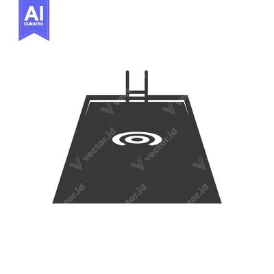 Aset premium populer: Black and White Silhouette of a Swimming Pool with a Ladder