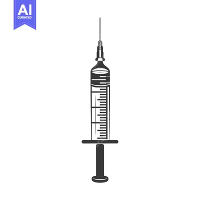 Aset premium populer: Black and White Silhouette of a Syringe