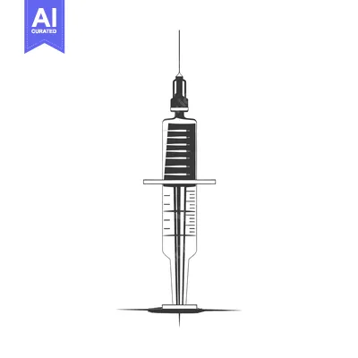 Popular premium asset: Black and White Silhouette of a Syringe