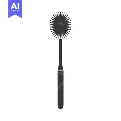 Aset premium populer: Black and white silhouette of a toilet brush