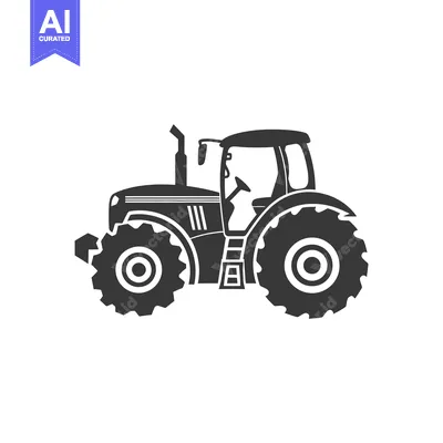 Aset premium populer: Black and White Silhouette of a Tractor