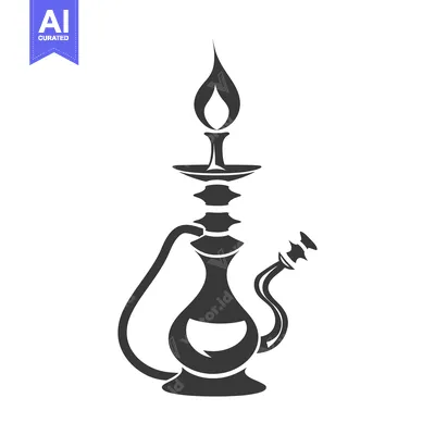 Aset premium populer: Black and White Silhouette of a Traditional Hookah