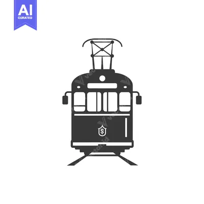 Popular premium asset: Black and White Silhouette of a Tram on Tracks