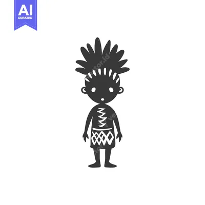 Popular premium asset: Black and White Silhouette of a Tribal Person