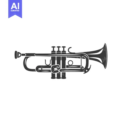 Aset premium populer: Black and White Silhouette of a Trumpet
