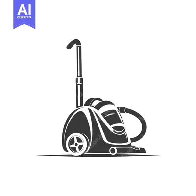 Popular premium asset: Black and White Silhouette of a Vacuum Cleaner
