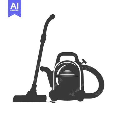 Premium design asset: Black and White Silhouette of a Vacuum Cleaner