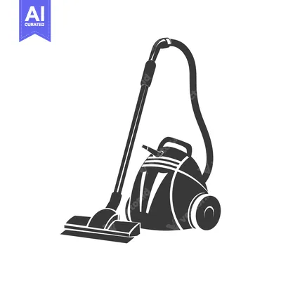 Premium design asset: Black and White Silhouette of a Vacuum Cleaner