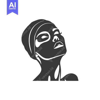 Premium design asset: Black and White Silhouette of a Woman's Face with Eyes Closed