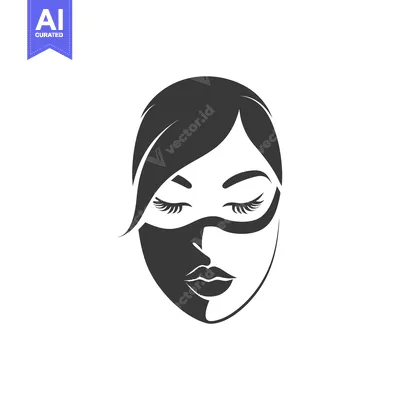 Popular premium asset: Black and White Silhouette of a Woman's Face with Eyes Closed