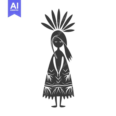 Popular premium asset: Black and White Silhouette of a Woman with a Flower Crown and Patterne