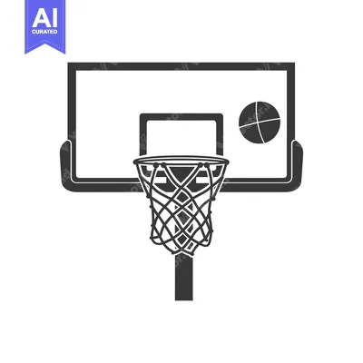 Aset premium populer: Black and White Silhouette of Basketball Hoop with Ball