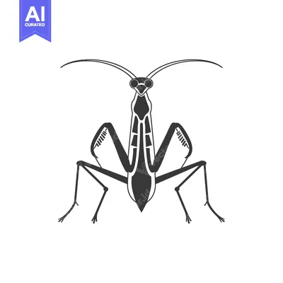 Popular premium asset: Black and White Silhouette of Praying Mantis