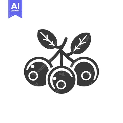 Premium design asset: Black and White Silhouette of Three Berries with Leaves
