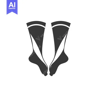 Black and White Silhouette of Two Socks