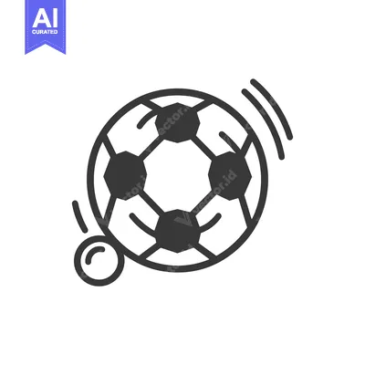 Aset desain premium: Black and White Soccer Ball with Motion Lines