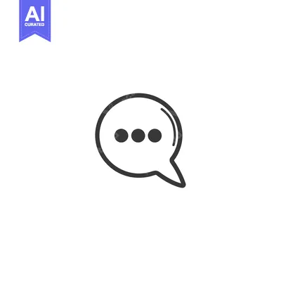 Aset desain premium: Black and White Speech Bubble with Ellipsis