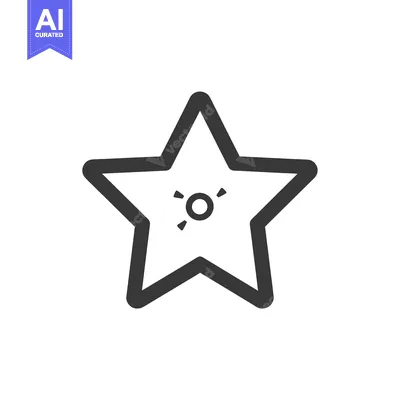Aset premium populer: Black and White Star Icon with a Circle Inside