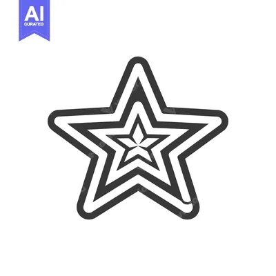 Aset premium populer: Black and White Star with Overlapping Lines