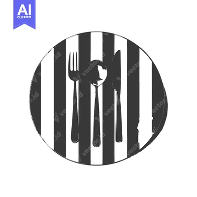 Popular premium asset: Black and White Striped Circle with Fork, Knife, and Spoon