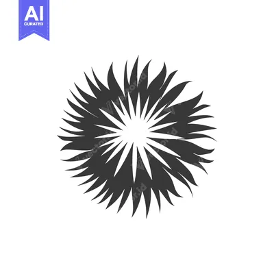 Popular premium asset: Black and White Stylized Circular Design with Sharp Points