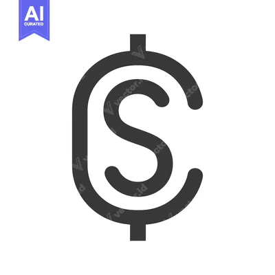 Aset premium populer: Black and white stylized dollar sign icon
