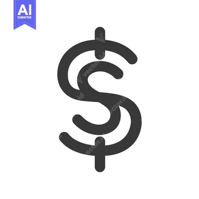 Aset desain premium: Black and White Stylized Dollar Sign Icon