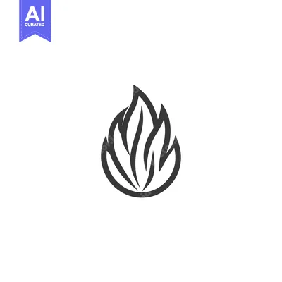 Aset premium populer: Black and White Stylized Flame Icon