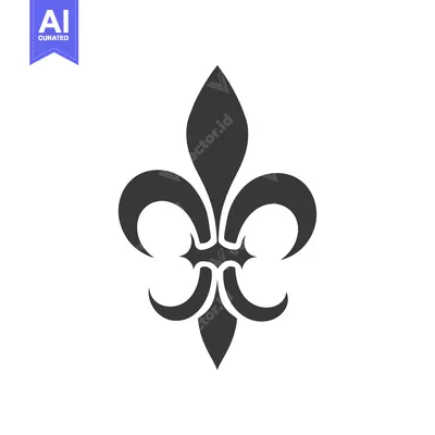 Aset premium populer: Black and White Stylized Fleur-de-lis