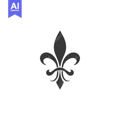Premium design asset: Black and White Stylized Fleur-de-lis Design