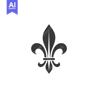 Aset desain premium: Black and white stylized fleur-de-lis design