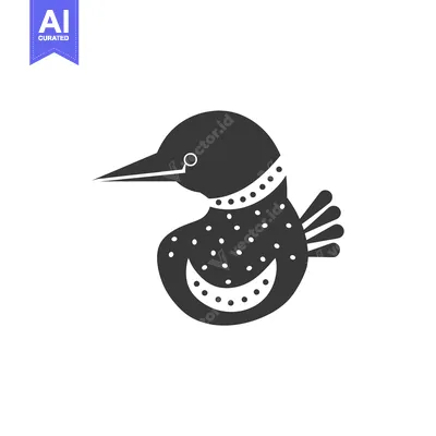 Aset premium populer: Black and White Stylized Illustration of a Bird
