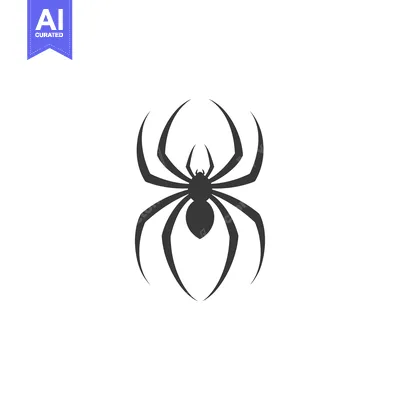 Aset premium populer: Black and White Stylized Spider Silhouette