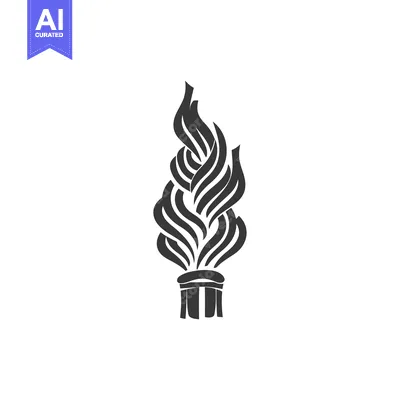 Aset premium populer: Black and White Stylized Torch Illustration