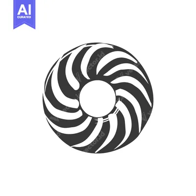 Aset desain premium: Black and white swirl pattern donut