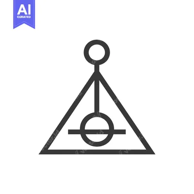 Aset desain premium: Black and White Symbol with a Circle and a Triangle