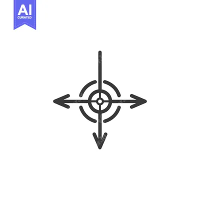 Aset premium populer: Black and White Target with Arrows Pointing Inwards