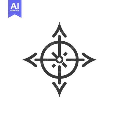 Popular premium asset: Black and White Target with Four Arrows Pointing Inwards