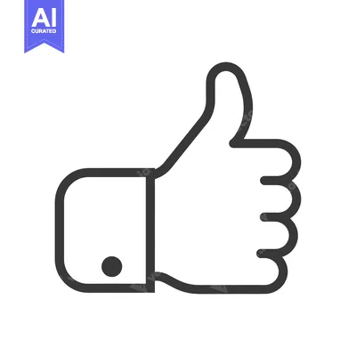 Aset premium populer: Black and White Thumbs Up Hand Gesture Icon